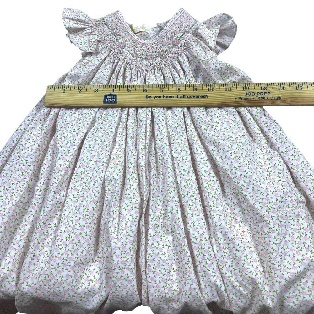 Petit Ami Pink Smocked Heirloom Bishop Dress Embroidered Floral 3T Classic Party - Picture 9 of 10